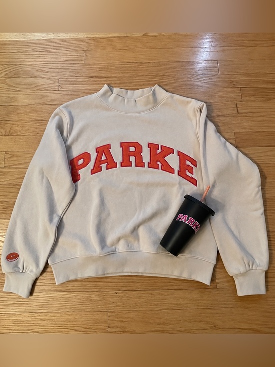 Parke Tops - PARKE x Dunkin’ Varsity Mockneck Sweatshirt S/M + Tumbler RARE
